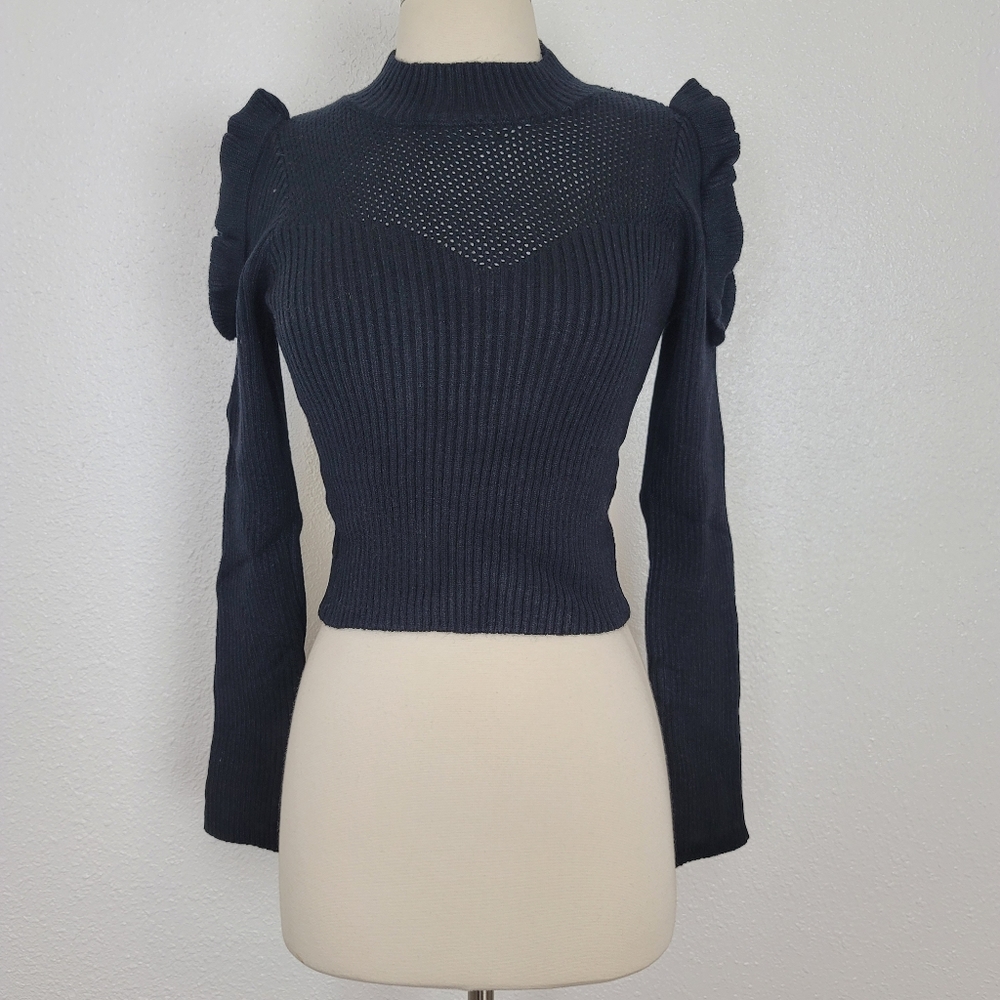 Long Sleeve Knit W/Ruffle Detail